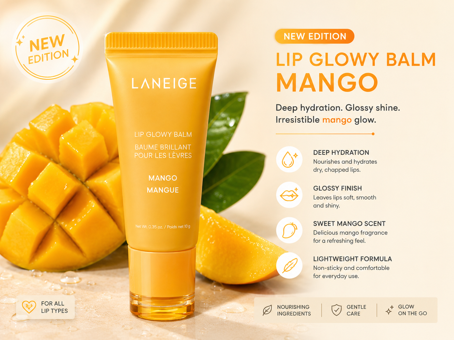 Laneige Lip Glowy Balm – Mango (10g)
