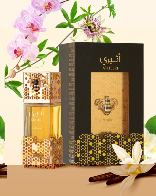 Atheeri by Lattafa Unisex Eau de Parfum 100ml Soft Floral Gourmand Fragrance with Passionflower, Orchid, Vanilla and Amberwood
